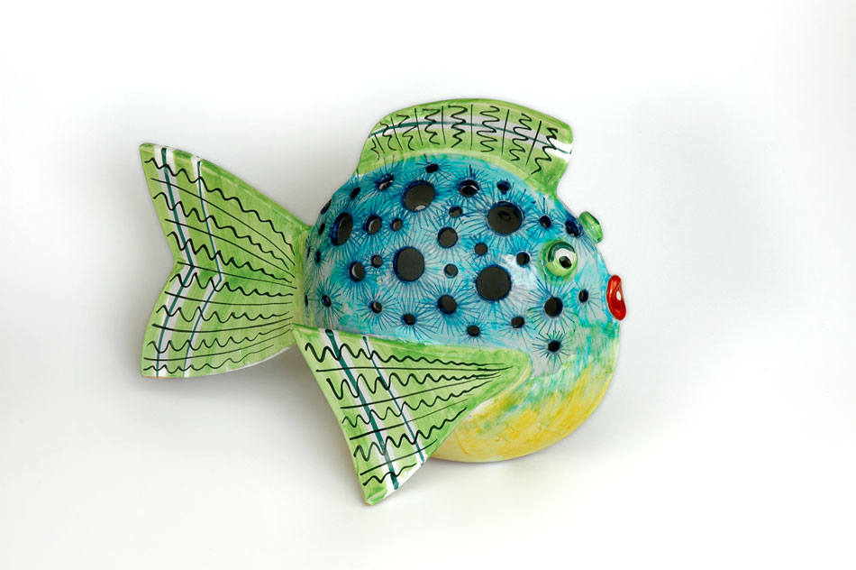 Räder Portacandela Pesce In Porcellana - Decorazione Tavola Mondo Subacqueo, Dettagli Oro E Rilievi, Regalo Originale Per La Casa